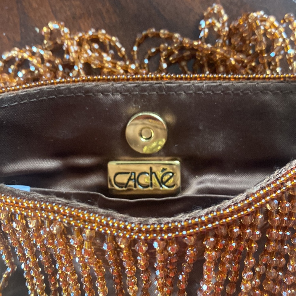 🦊 Cache brown beaded evening bag. - Picture 6 of 7